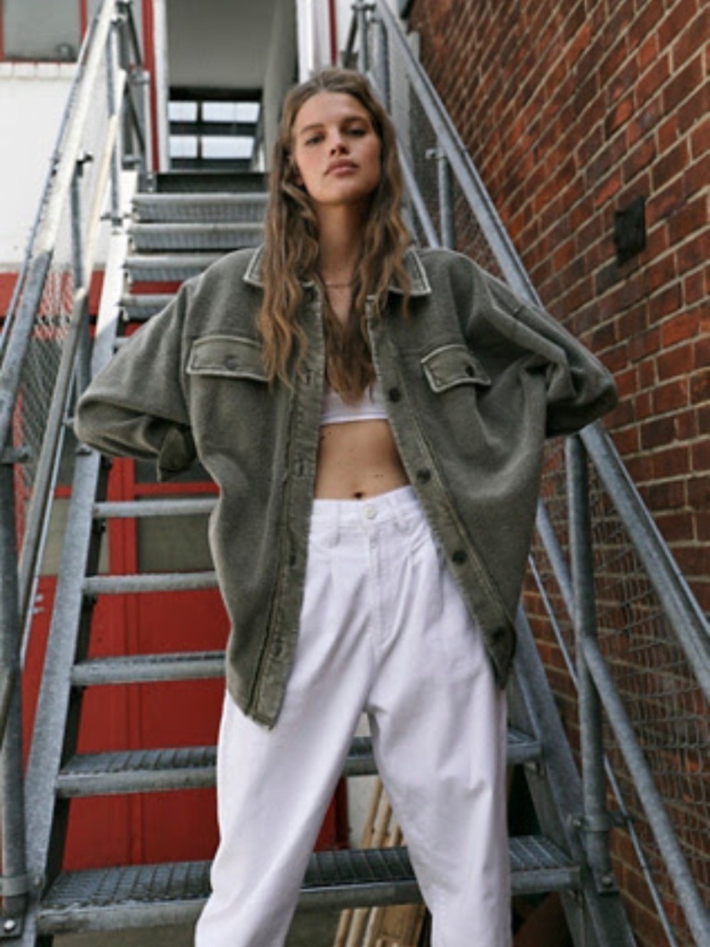 Free People Ruby Jacket in Dirty Olive Color